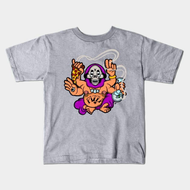 Pizza Buddha Kids T-Shirt by PrettyGoodPosters